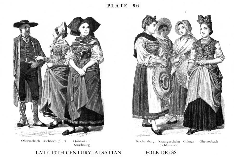 Planche 96b Fin du XIXe Siecle - Habits traditionnels Alsaciens - Late 19Th Century - Alsatian Folk dress.jpg